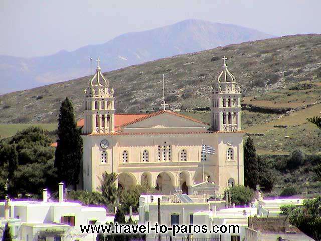 LEFKES CHURCH - Agia Triada(Holy Trinity)is the main church of Lefkes and the most important monument of the 19th century in Paros, as far as marble carving is concerned.