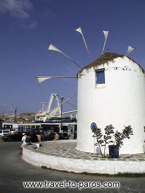 PARIKIA PAROS - Another view from the square with the windmill that is found to the port of Paros.