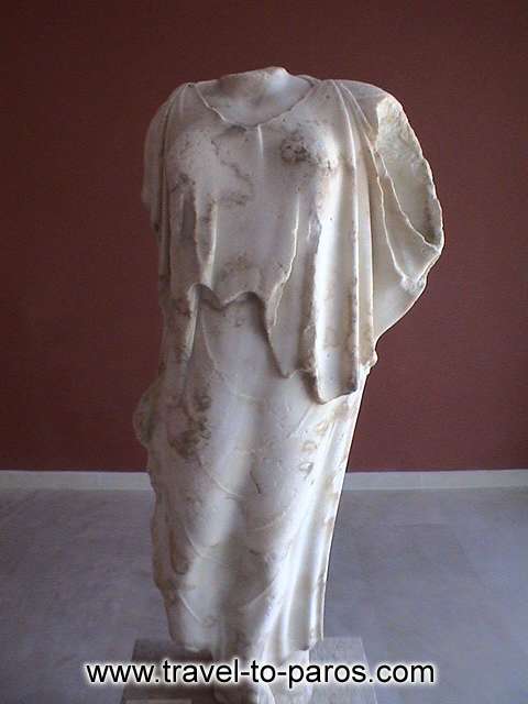 ARCHAEOLOGICAL MUSEUM OF PAROS - The Victory of Paros. The marble statue was found to the castla of Parikia.